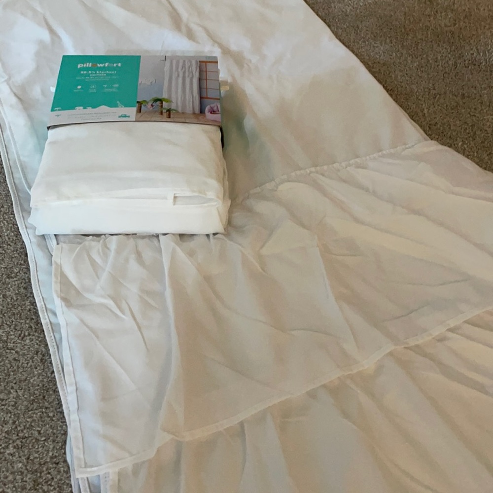 Pillowfort ruffle white curtain